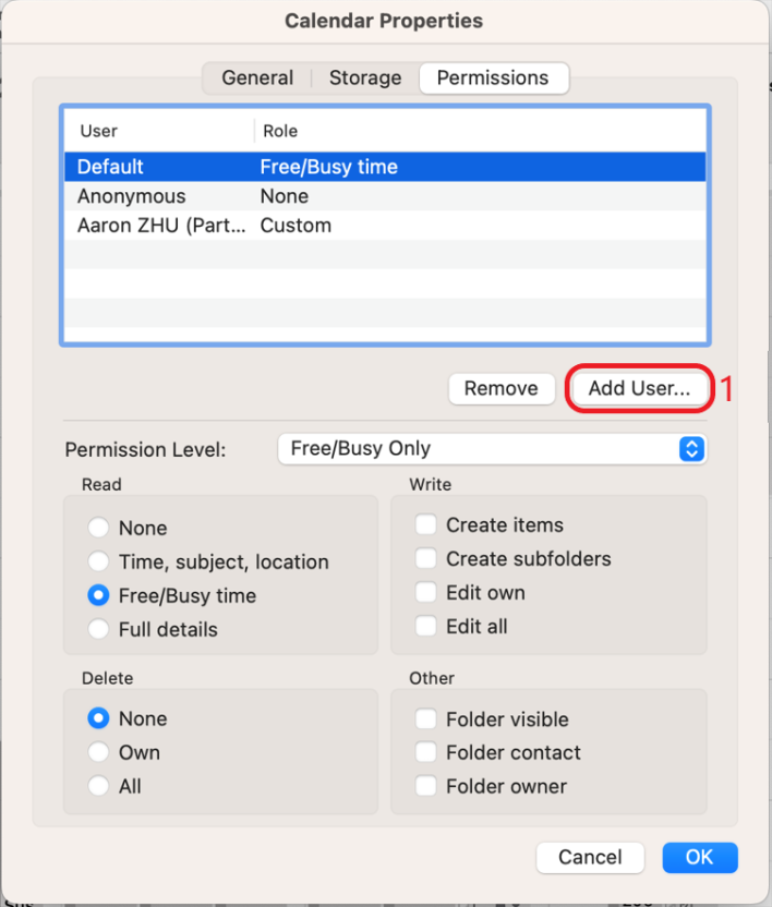 How To Share Calendar Permissions For Outlook On Mac EN